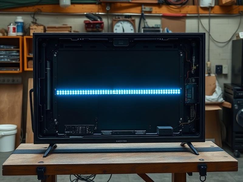 TV Backlight Problems — television being checked by a repair technician