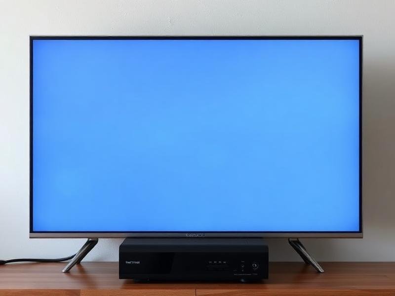 TV Showing No Signal — television being checked by a repair technician